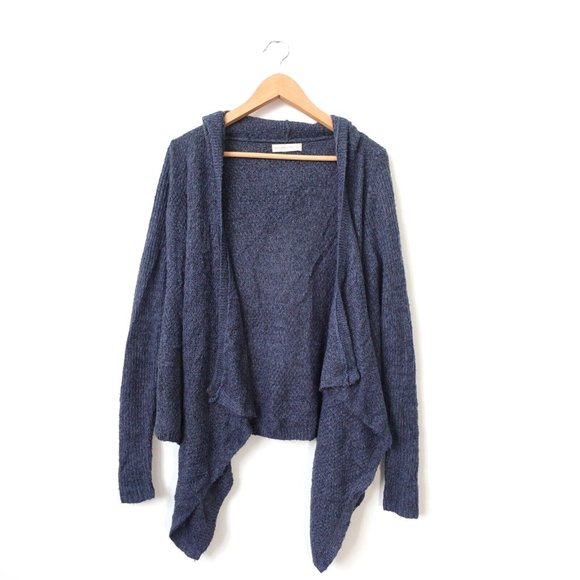 Abercrombie Fitch Sweater Womens Small Wool Cardigan Knit Open Hooded Waterfall - Picture 1 of 8